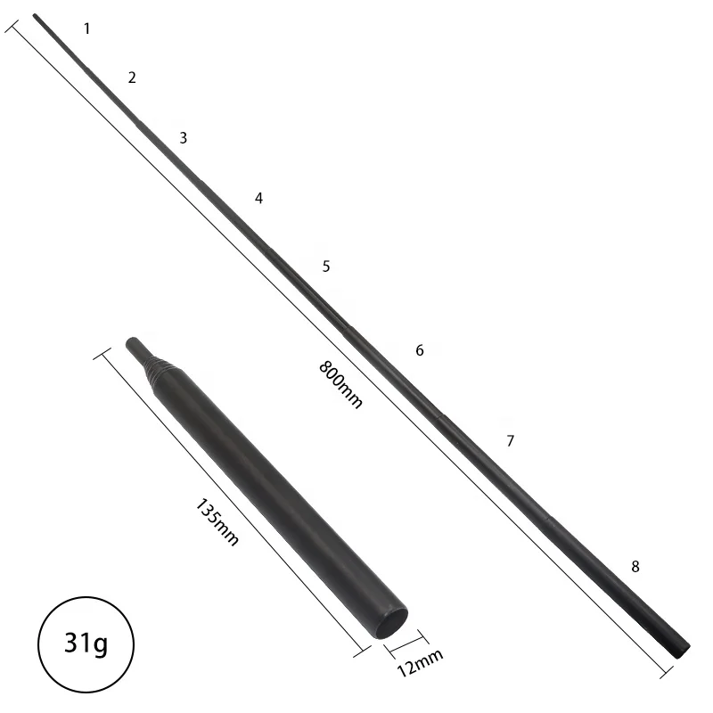 80cm Long Extendable Black Camping Stainless Steel Fire Starter Bellow for Outdoor