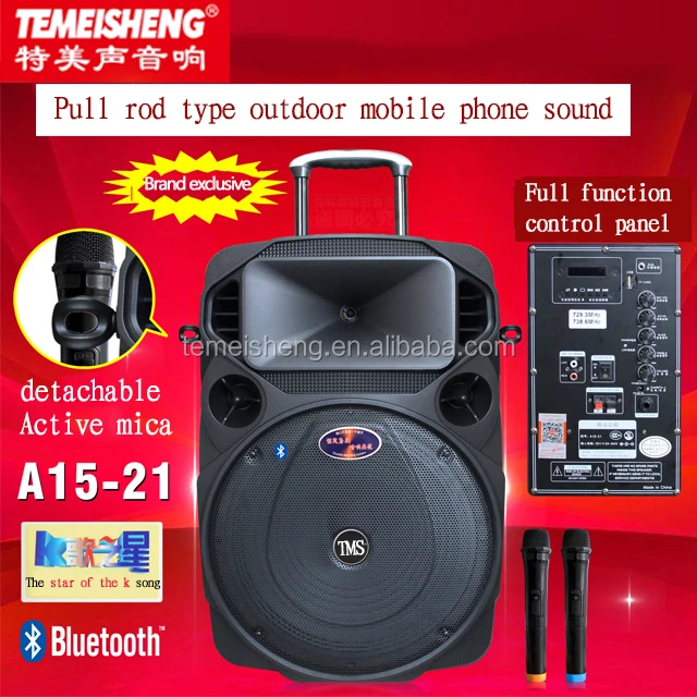 2024 hot sale 8 Inch good sound playing party speaker Portable Amplifier usb wireless Trolley Speaker Box With Microphone
