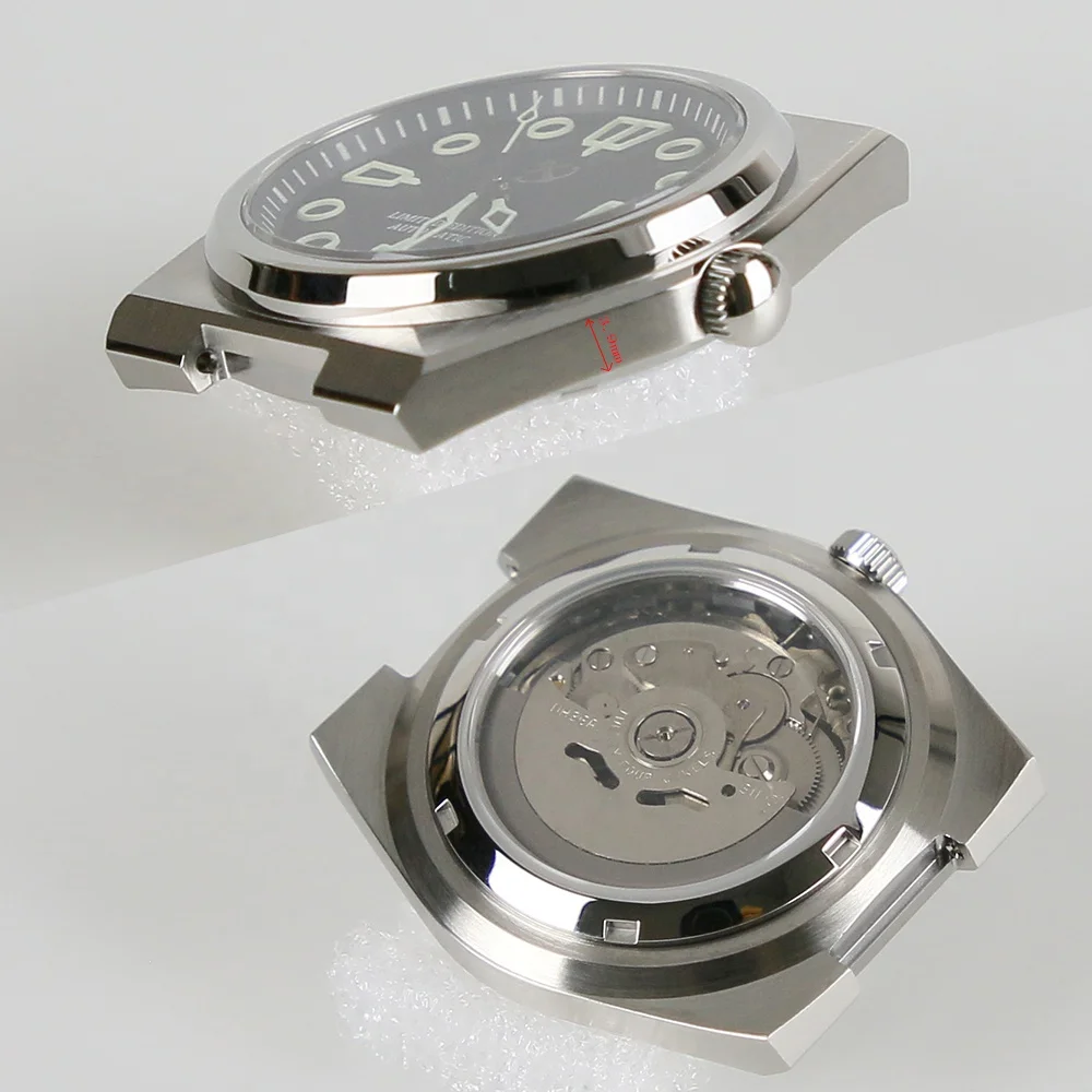 2024 New 40mm 316L Stainless Steel Fit  NH35 NH36 Movement With Flat Sapphire  Glass Bracelet  Men Watch Case