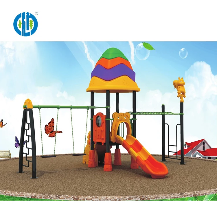 Commercial kids plastic small amusement outdoor playground equipment slide