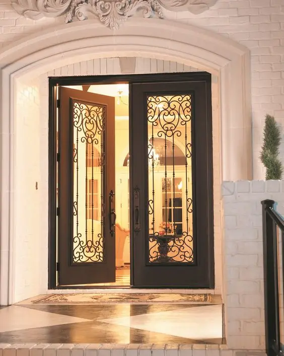 indian good cheap new wrought iron grill window doors designs