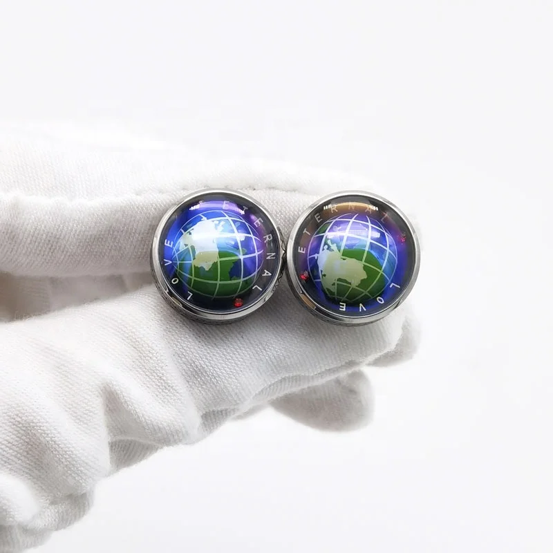 
Supplier Custom Map Cuff Button China Factory 316L Stainless Steel Gold Plated Men Cufflinks Jewellry 
