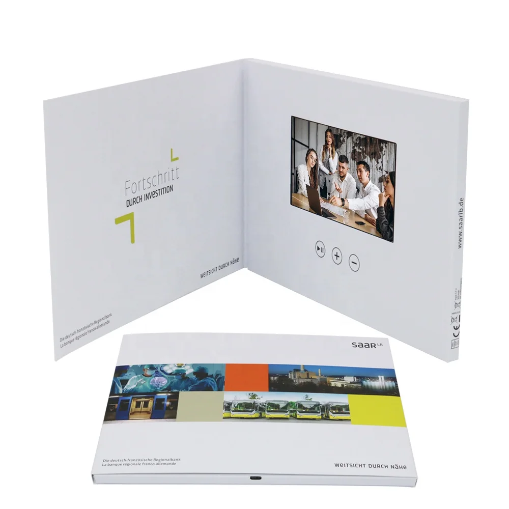 a5 lcd touch screen 5 inch video book brochure custom video greeting card printing custom hd video brochure components