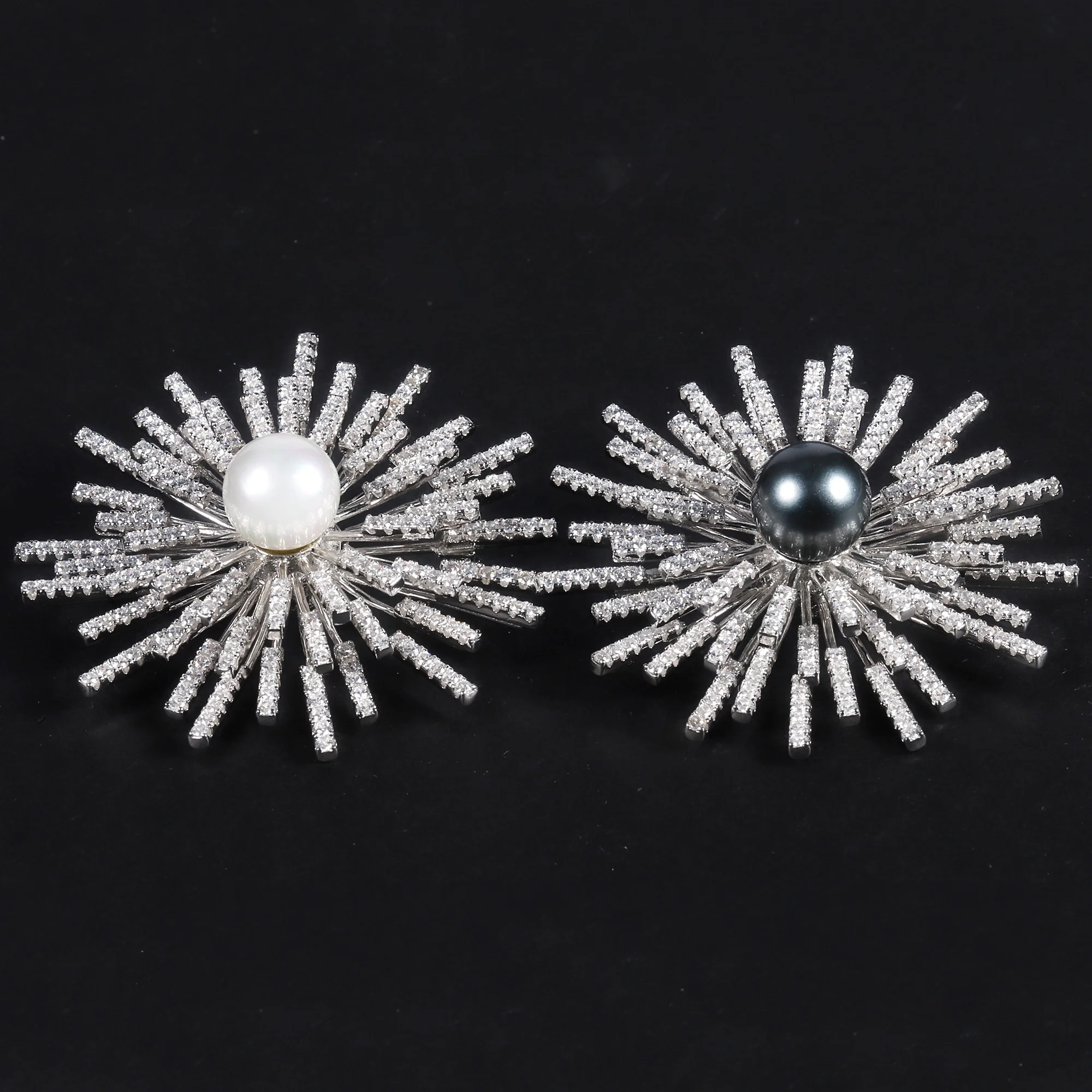 F9909 Abiding Trendy Flower 925 Silver Real Natural Freshwater Pearl Ladies Brooch For Gift