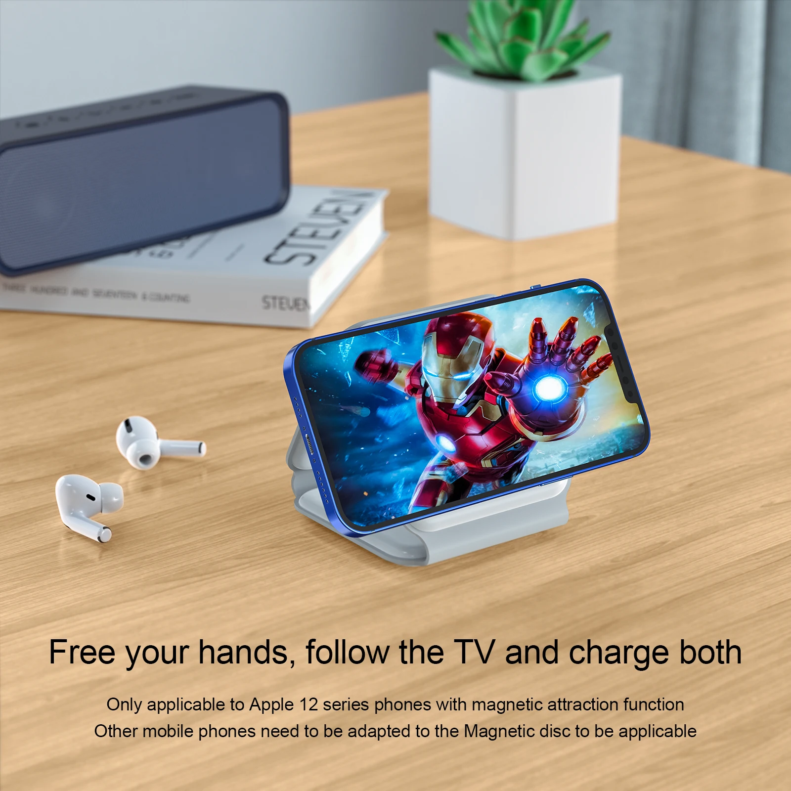 3 in 1 Magnetic Wireless Charger Foldable Fast Charging Station Compatible with AirPods Pro Pad Nano 3 in 1 Wireless Charger