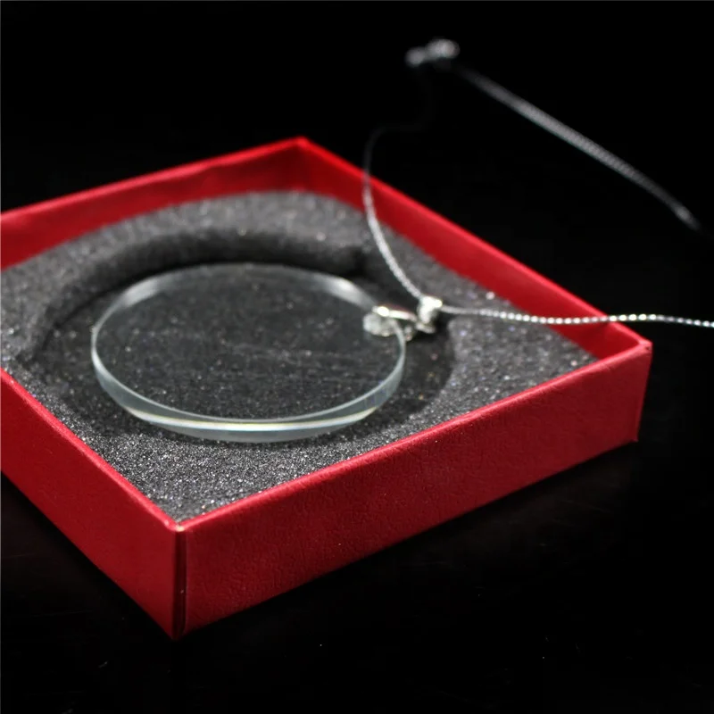 Factory Professional Custom Crystal Christmas Tree Ornaments Blank k9 Crystal glass flat Pendants for 3D/2D Laser Engraving logo