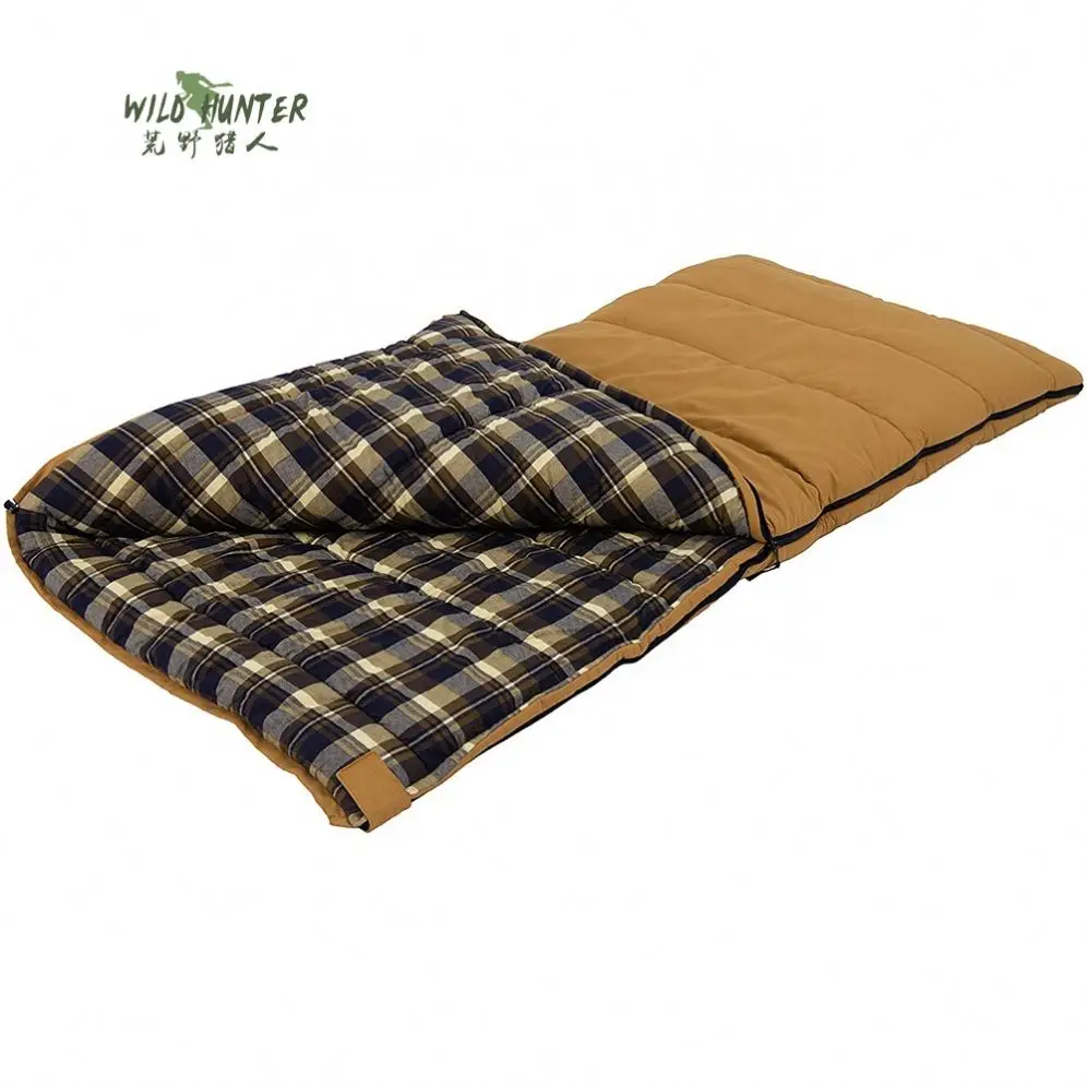 Rectangle Sleeping Bag Camping Hiking Outdoor Travel  Canvas Cotton Flannel Sleeping Bag