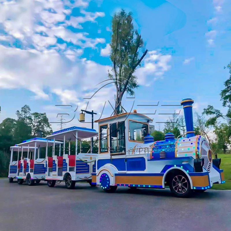 Commercial Rental Classic Retro Steam Sightseeing Train 29 Seats Electric Trackless Train Rides