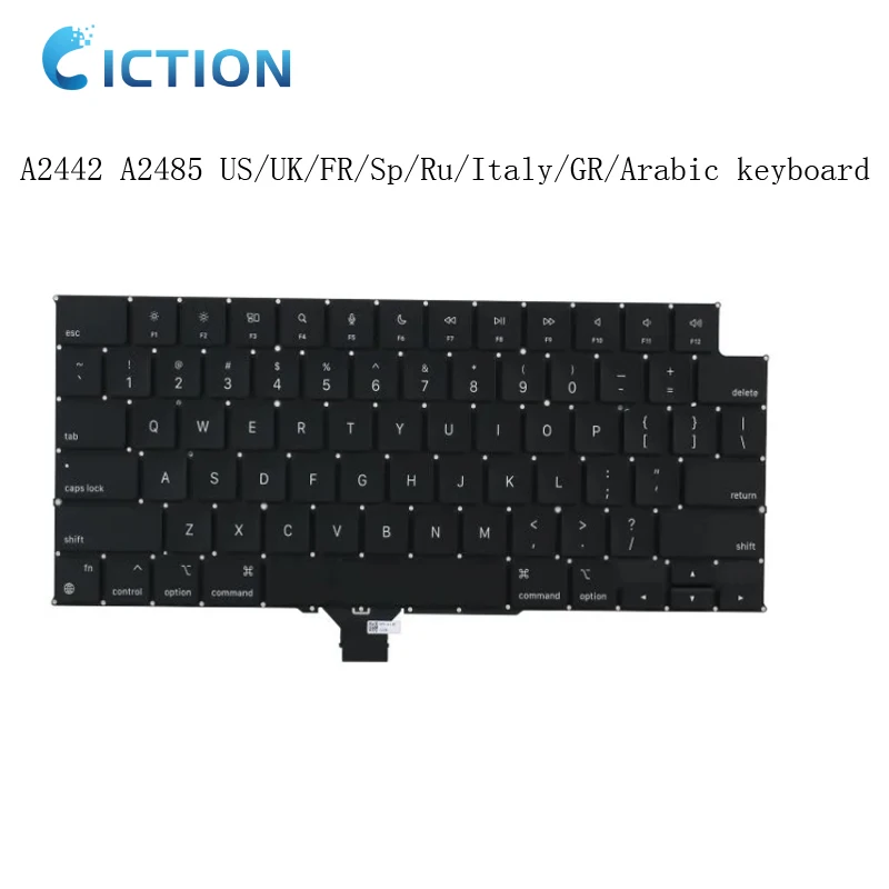 Wholesale New US UK Spain Russian French Italy Arabic Germany Keyboard for Macbook Pro 14' 16' A2442 A2485 Keyboard 2021 Year