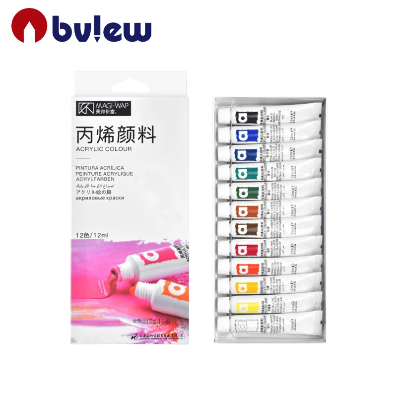 Art Supplies 12 Ml Tube Acrylic Paints Set For Painting