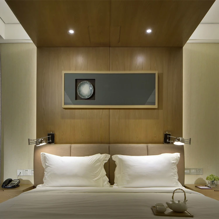 2021Foshan manufactory modern style solid wood decoration contemporary 5 star bedroom beds set hotel furniture custom furniture