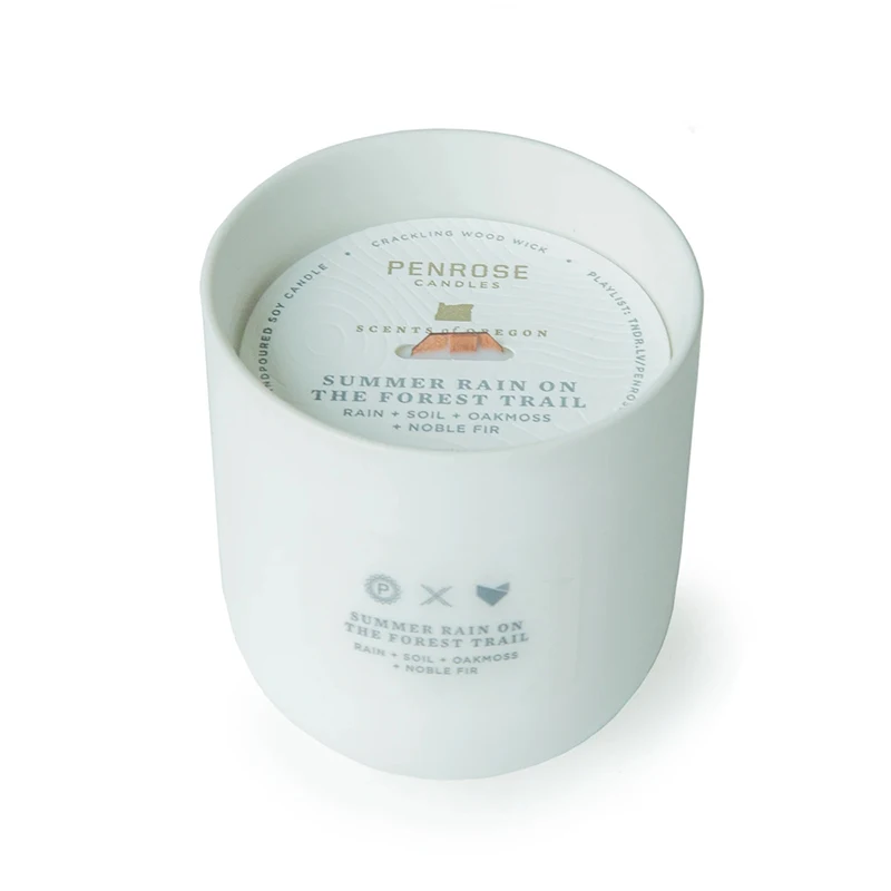 Recyclable Eco Friendly White Cardboard Paper Candle Packaging Paper Candle Dust Cover