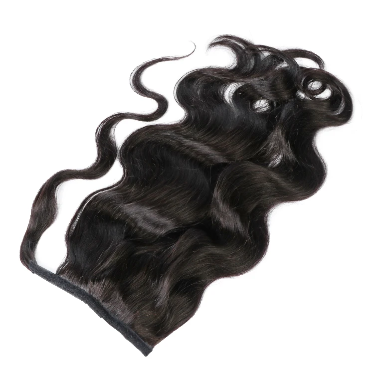 Wholesale Factory Supply 100% Brazilian Virgin Hair Body Wave Human Ponytail Extension