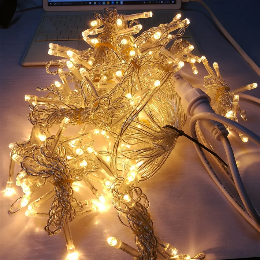 High quality garden and outdoor use LED flame effect light bulb string, led rice fairy Christmas tree decor lights