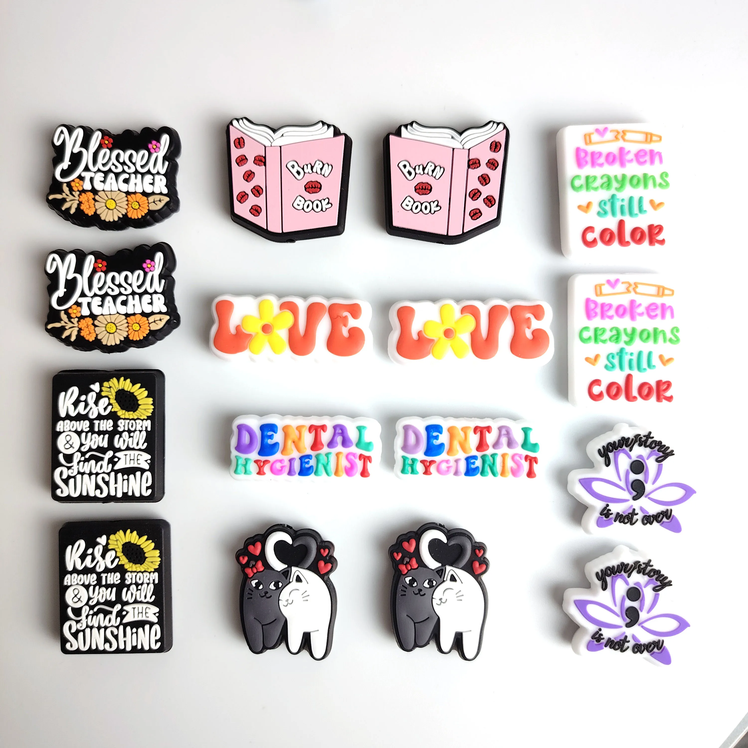 New Arrival BPA Free Focal Bead Silicone Charms Baby Teething Focal Bead for Pen Making Bracelet Keychain