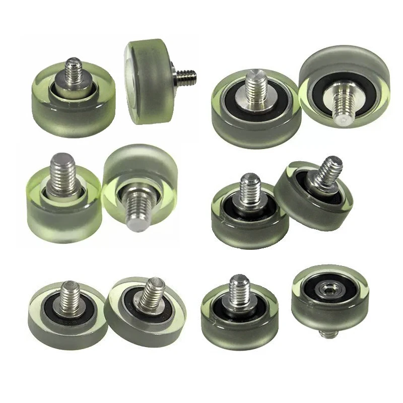 High Quality All Kinds Polyurethane TPU PU Ball 608 626 Bearing Money Count Machine Drawer Rubber PU Wheel Roller Pulley 6-40mm