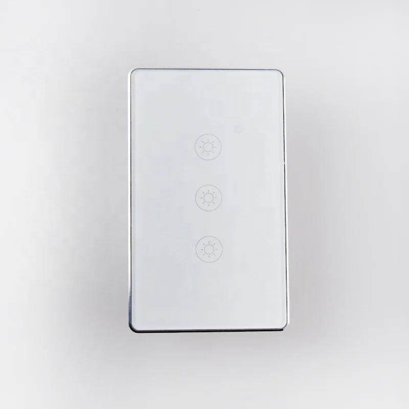  Умный выключатель света tuya smart life us сенсорный с Wi-Fi 3 клавиши регулировка громкости поддержкой google home и