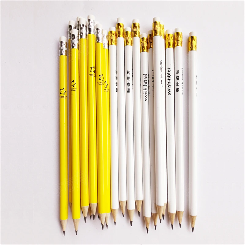 Wholesale Back to School Cheap Price Custom Wood Gift Pencil 7 Inch HB 2B 2H Lead Round Pencil with Eraser with Custom Logo