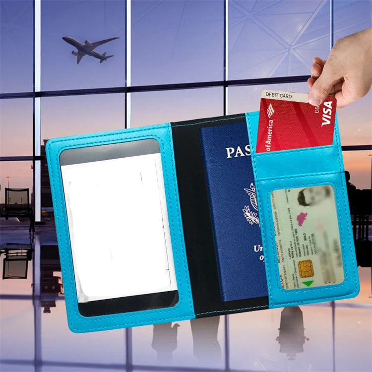 Mix 8 Colors USA PU Leather Passport Holder Custom in ID Card Holders Card 4 Slot Passport Cover