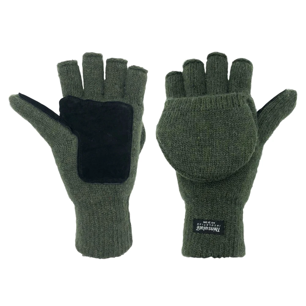  Шерстяные вязаные перчатки Deliwear Ragg для рыбалки с сенсорным экраном и откидной