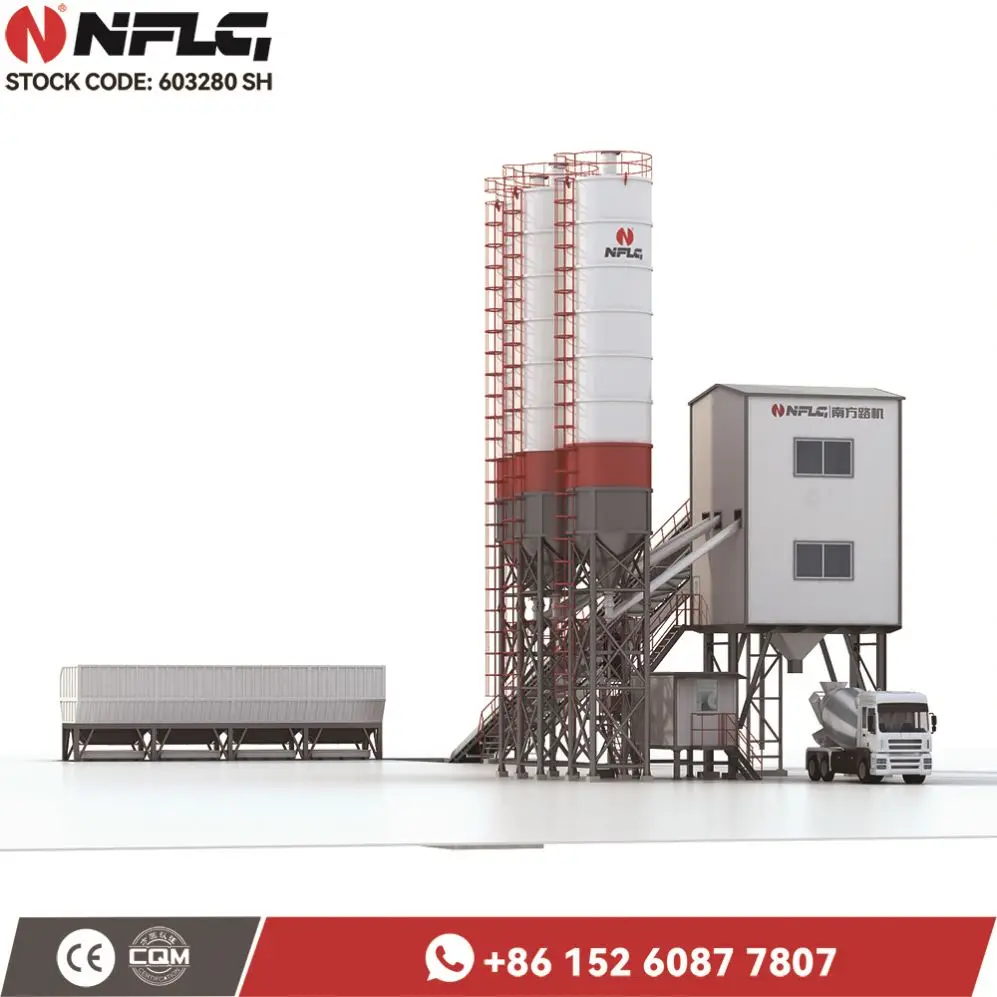 NFLG Brand Professional Central Mix Concrete Plants For Sale Compacted Inclined Belt Batching Plant Concrete Block Production