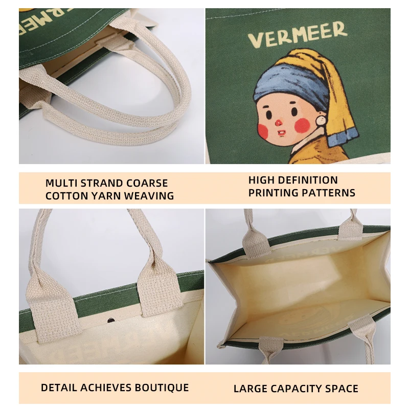 Heavy Duty Expandable Folding Tote Bag Reusable Grocery Shopping Bag CARTOON Gifts Customized Picture Jute Gift Bags