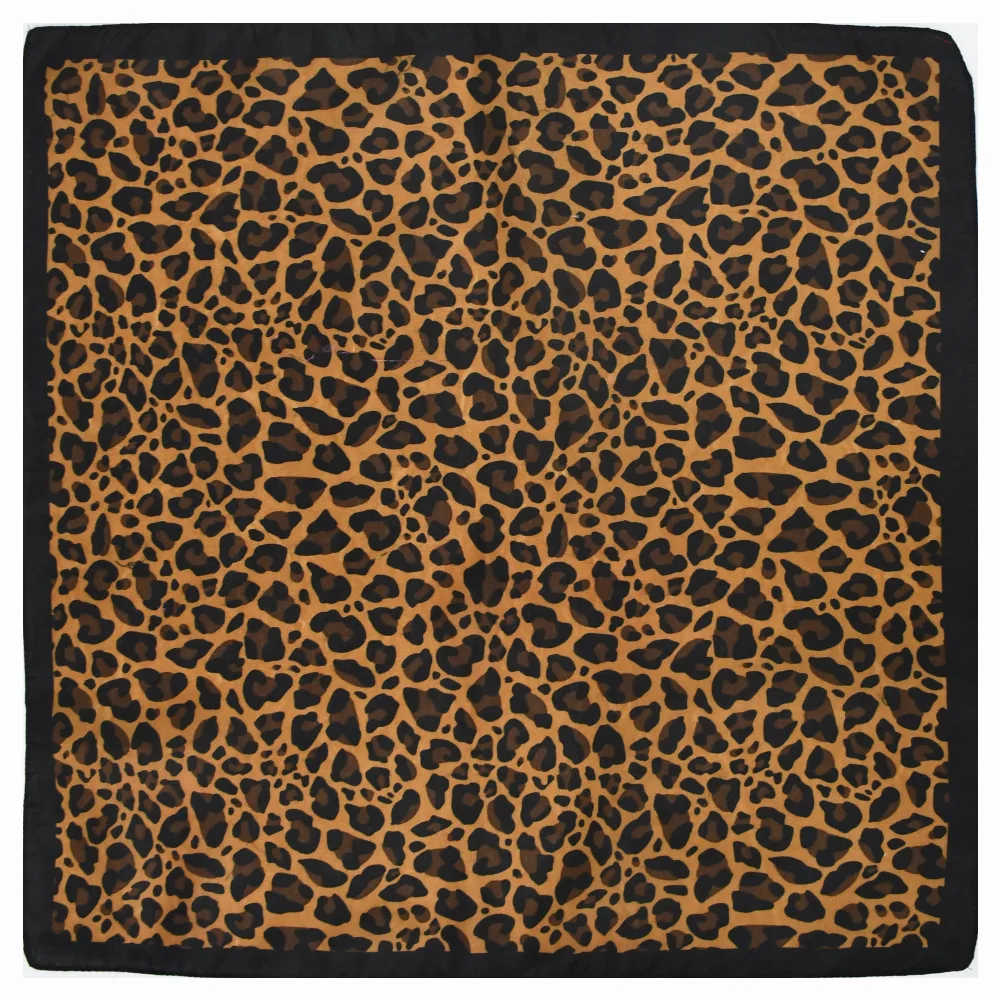 Women Square Scarf 54*54cm bandana Leopard Print Head Scarves Bandana Foulard Femme Muslim Headwrap babushka Scarf