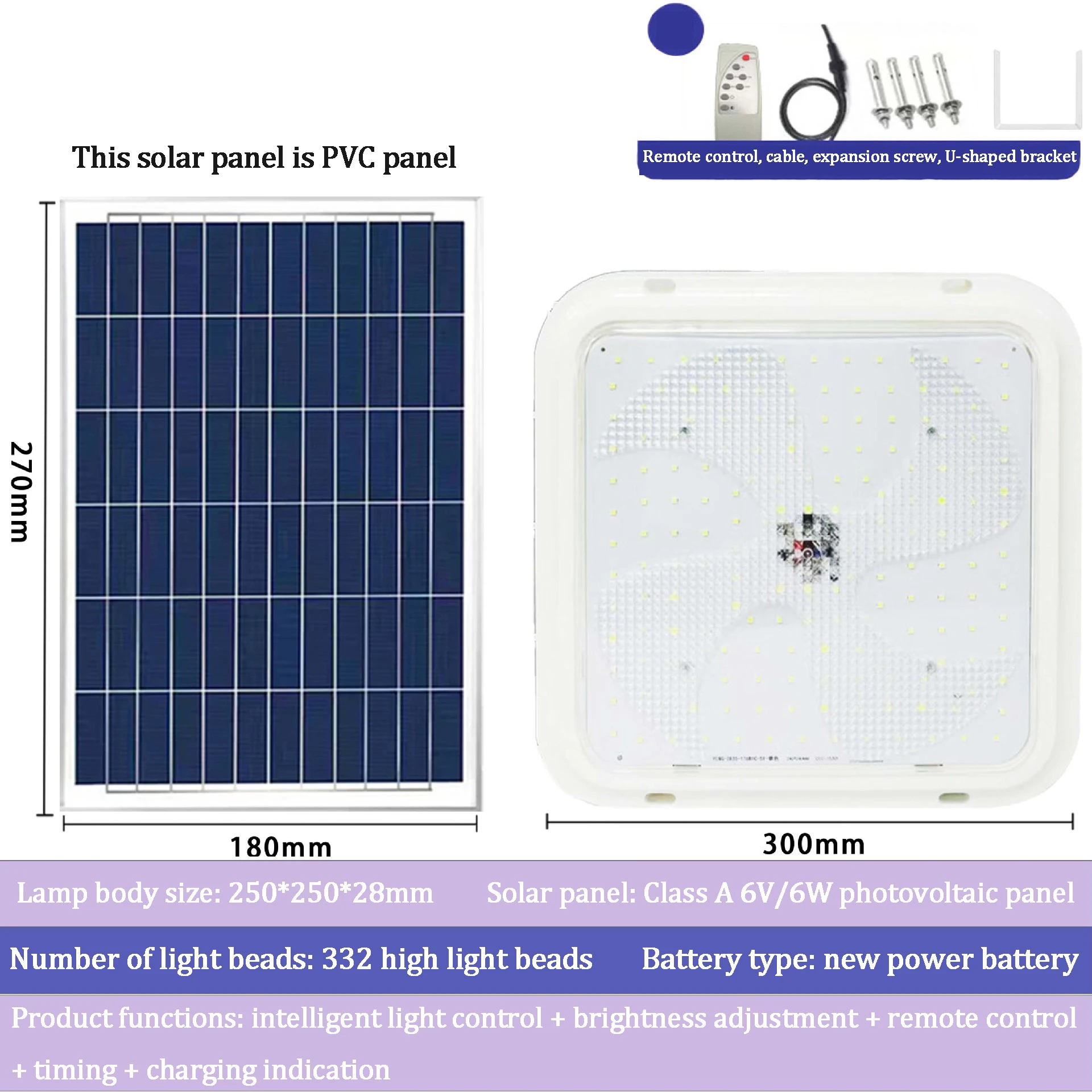 indoor solar ceiling light Factory direct with remote control solar light lamp for indoor indoor solar light home house