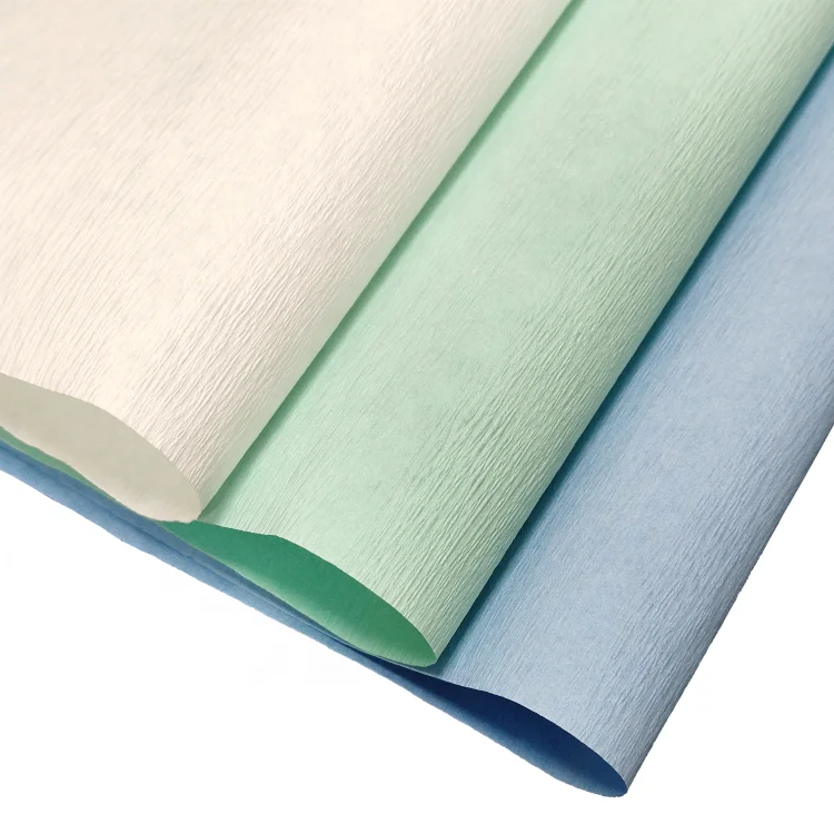 Sterile Medical Grade Packaging Wrap Crepe Paper Disposable Virgin Wood Pulp Soft Crepe Paper