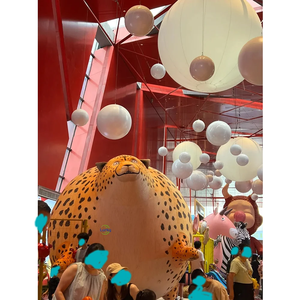 Outdoor Decoration Huge Inflatable cartoon leopard Hippo zebra Inflatable Animal Model For display advertise