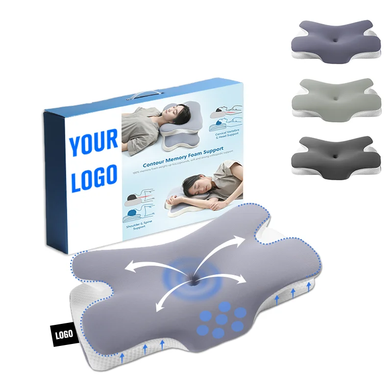 LIANDA P-105 Custom LOGO Bed Cervical Orthopedic Neck Rest Memory Foam Pillow Orthopedic Contour Pillow