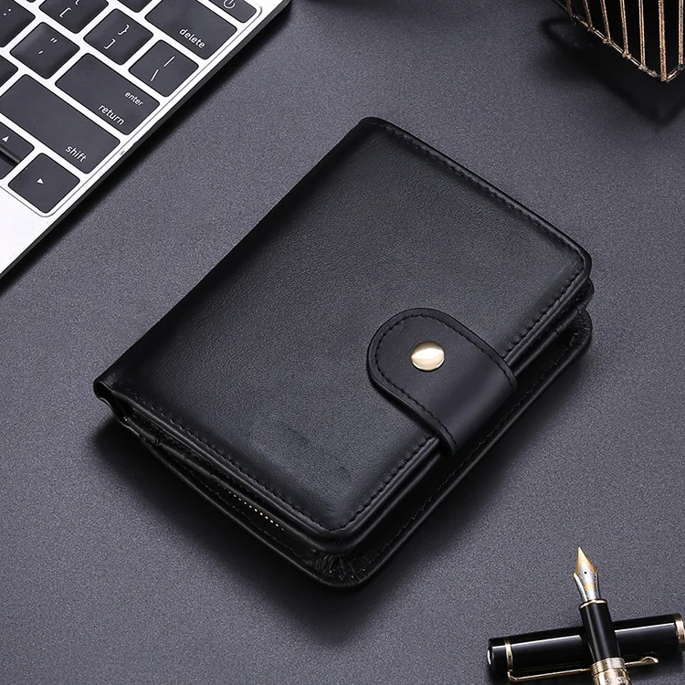 Мужской короткий кошелек с радиочастотной идентификацией, кожаный кошелек в европейском и американском стиле, универсальная сменная сумка