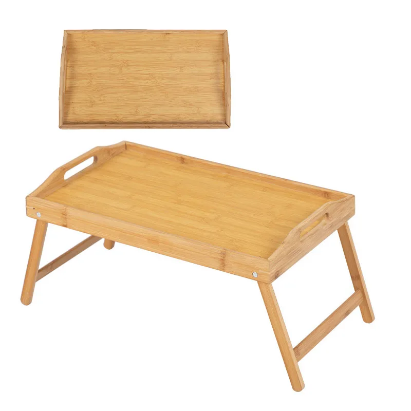 Natural Wooden Folding Adjustable Bamboo tray table folding for camping
