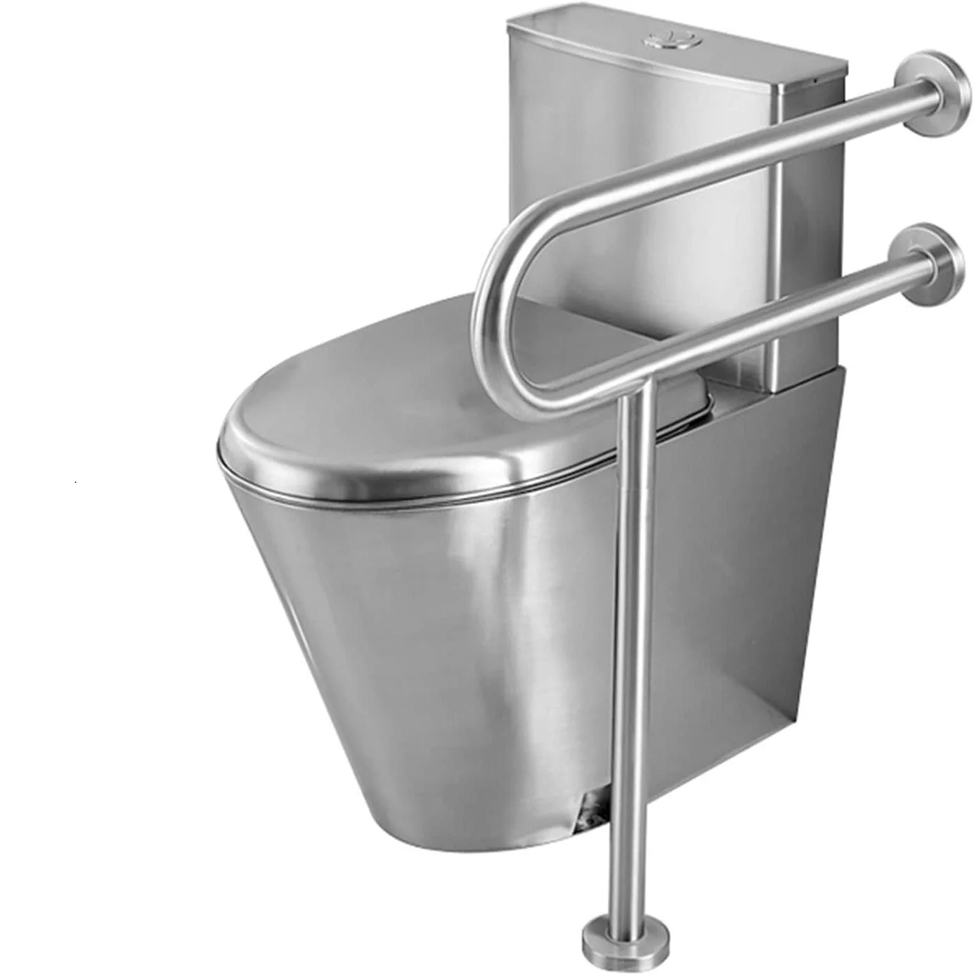 Customised Construction Two Pieces Standing Stainless Steel Toilet Bowl With Cistern