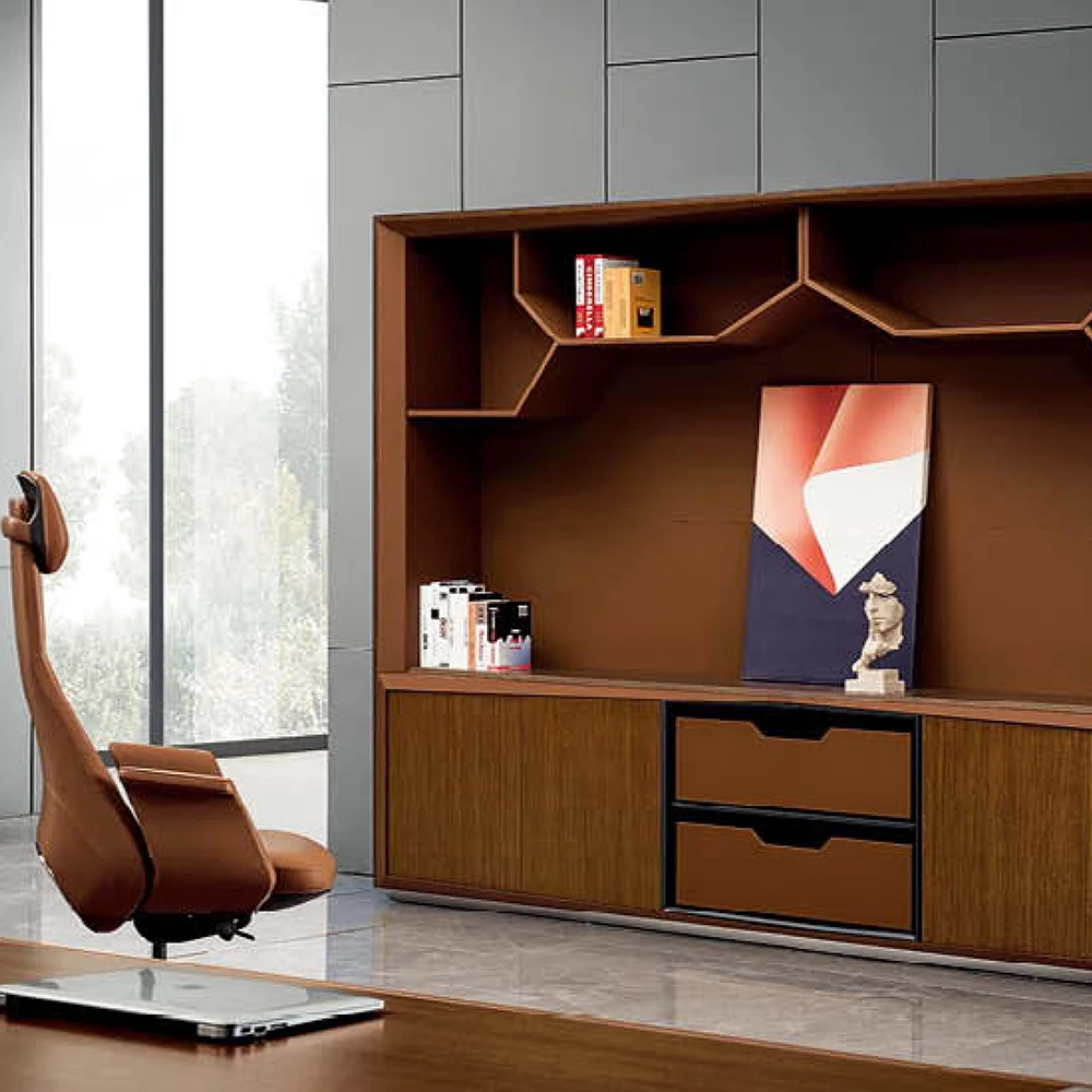 Luxury Leather Wooden Modern Boss Ceo Office Executive Desk