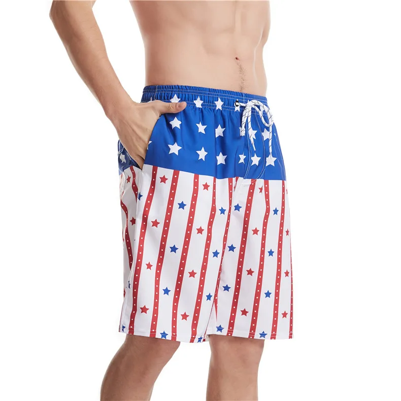 European flag printing Men Swimming Quick Drying Beach Shorts Swimwear Bermuda Surf Sport Summer Swim Trunks sport wear