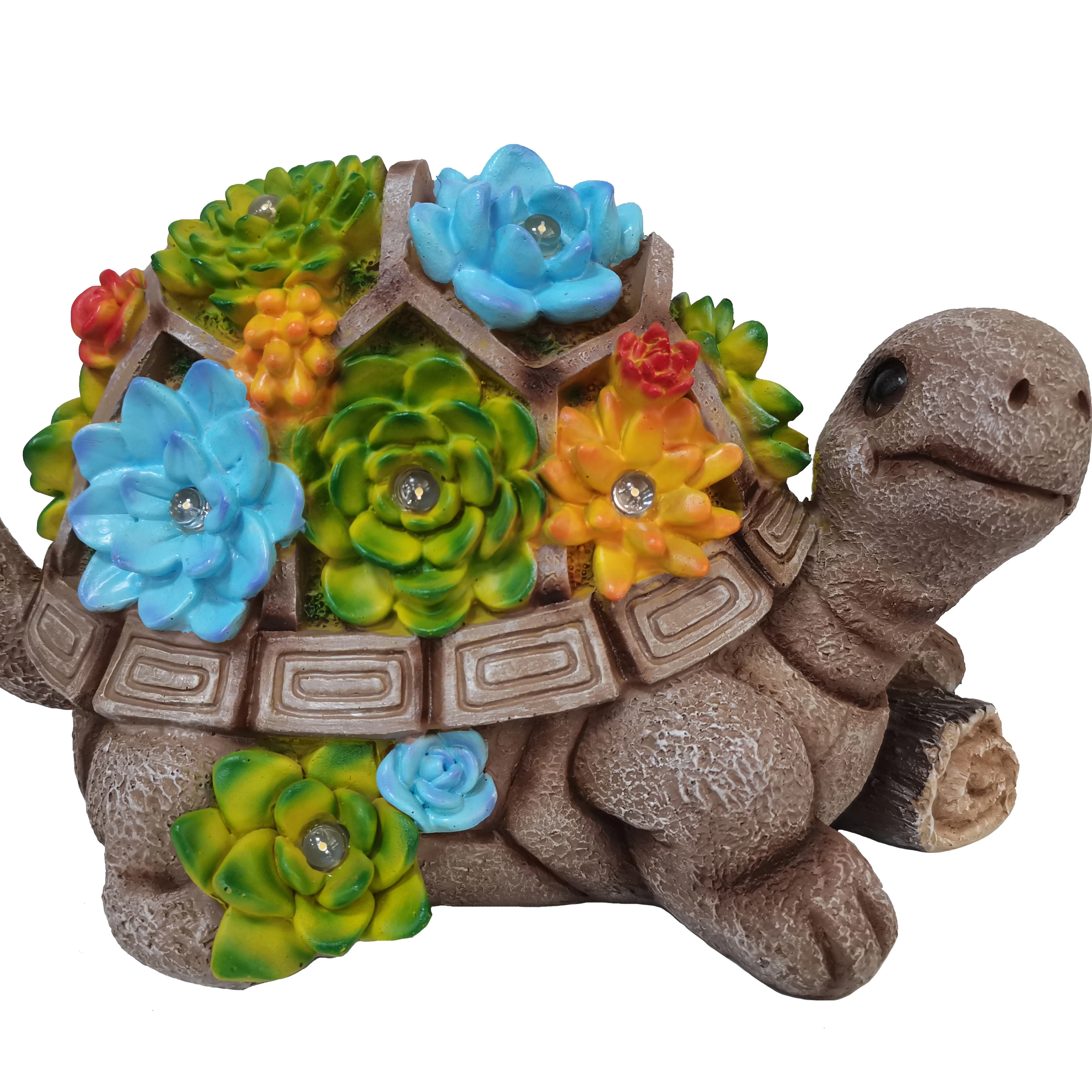 Solar Turtle Garden Figurine Turtle Statue Outdoor Decor Resin Decor Tortoise Sculpture