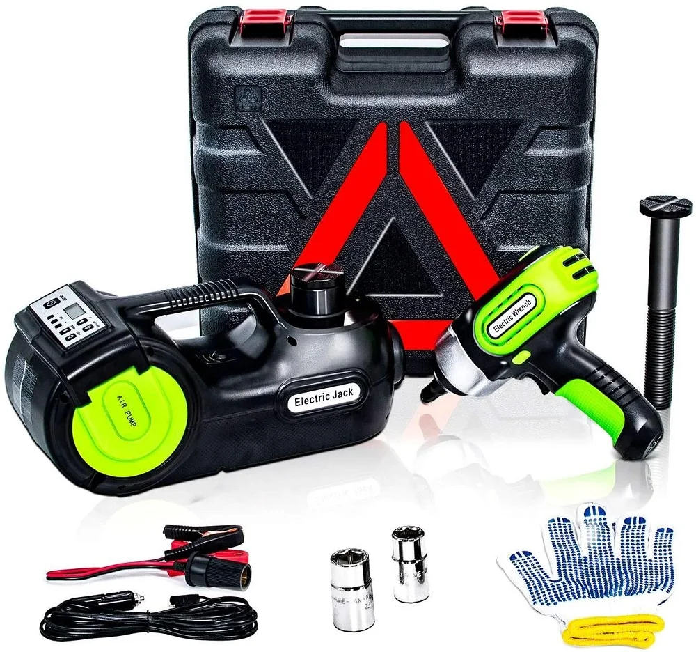 
Electric Car Jack 5 Ton 12V Hydraulic Car Jack Lift with Electric Impact Wrench for SUV MPV Sedan Truck Change Tires New Version 