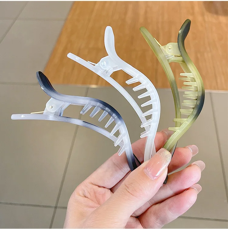 GIRLIZE Fashion 11 Cm Large Frosted Matte Acrylic Plastic Hair Claw Clip Duckbill Clip Hair Clip With Toothed