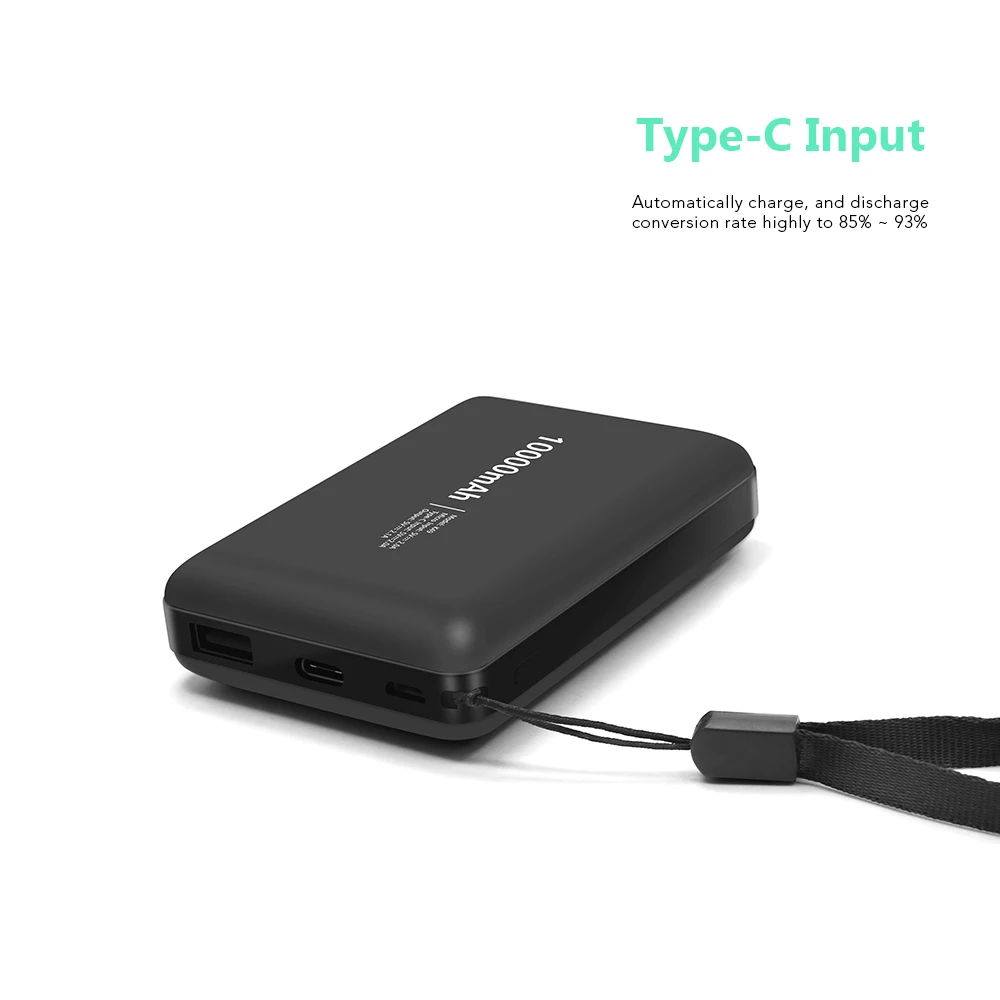 Corporate gifts 2020 mini powerbank micro usb and type c input 10000 mAh power bank for all smartphones