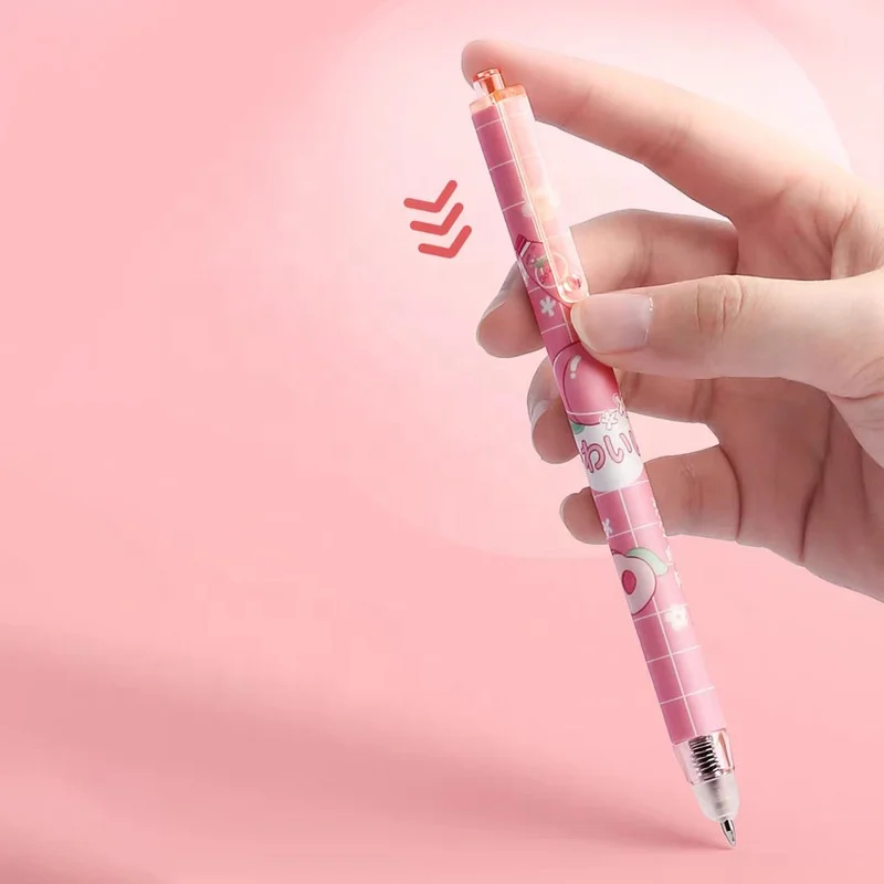 Erasable Gel Pen in Box Cartoon Black Presses the Cute Student Custom Erasable Pen  for Kids and Girls