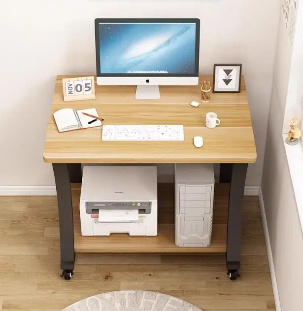 AILICHEN Mobile desktop computer desk, bedroom bedside desk, small-sized laptop workbench