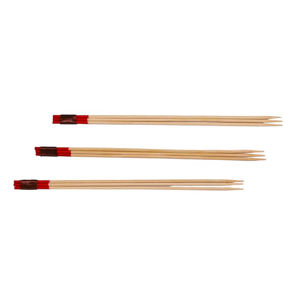 Hotel Supplies Food Sticks with Copper Wire Tied End Three Prong Bamboo Pick