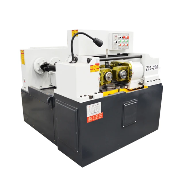 Z28-200 model hydraulic two rollers 5-65mm steel bar thread rolling machine thread making machine producer