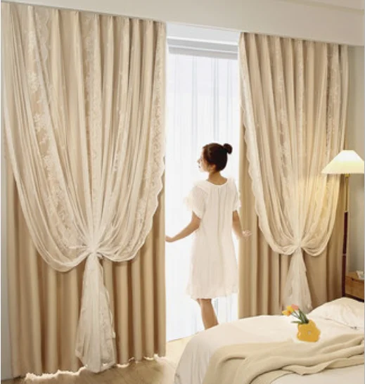 Free Punching Blackout Curtains Living Room Bedroom Window Wall Door Shading Curtains Decorative Curtains