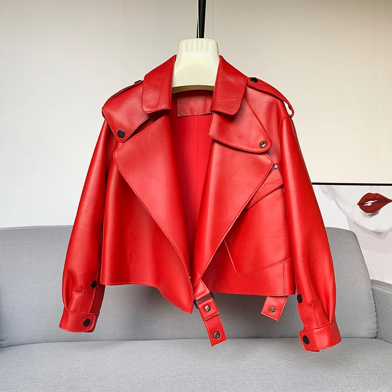 Cheap Price Brand Design Soft Long Sleeve Fashion Faux Women Leather Trench Coat