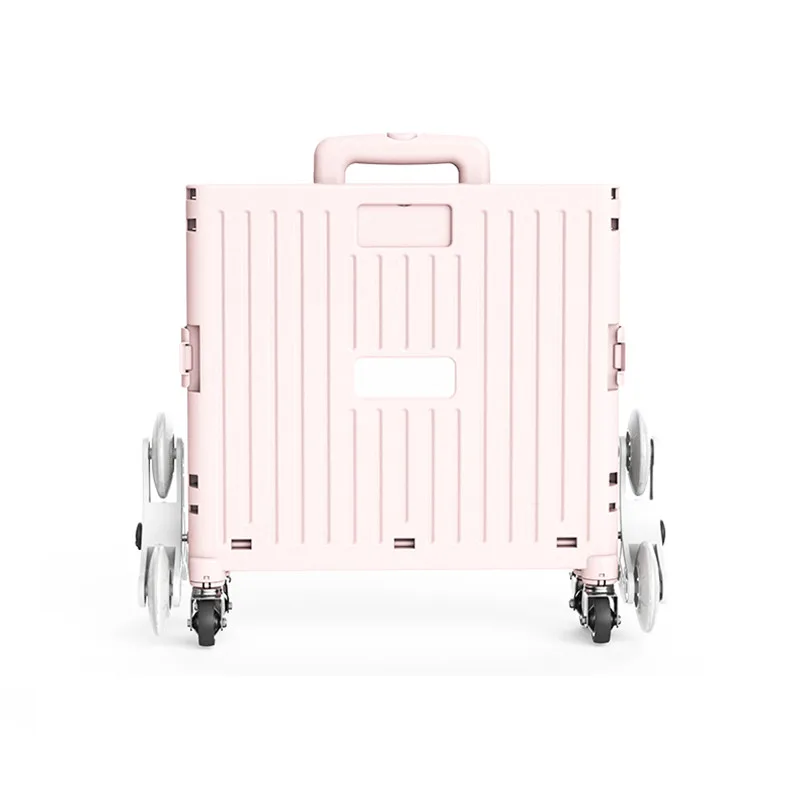 Easy Climbing Stair Eight Wheels Plastic Rolling Folding Cart, Foldable Trolley, Hand Cart Shopping Cart Shopping Trolley 50kg