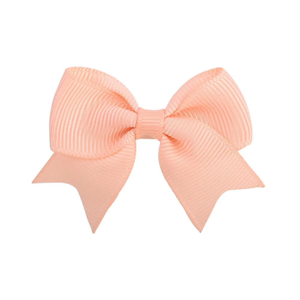 Solid Colors 2.4inch bowknot hair accessories fashionable polyester bow kids clips