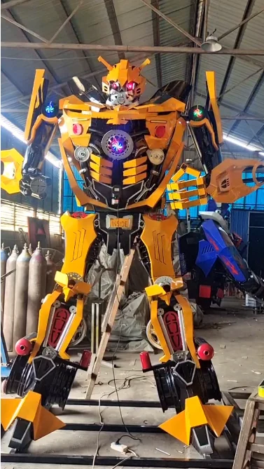 Popular Huge Blue Color Robot Sculpture Factory Made Iron Metal Craft 2.5M/3M Size for Outdoor/Indoor VR Shop Decoration