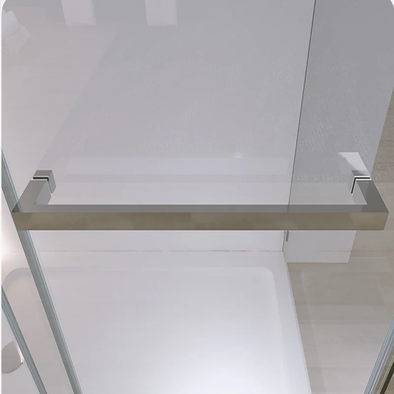 Adjustable Track Tempered Glass Frameless Sliding Shower Door Bathroom